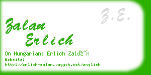 zalan erlich business card